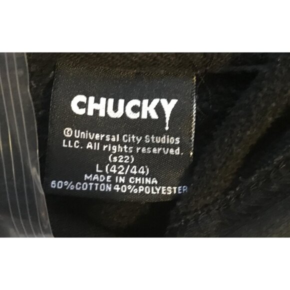 Chucky Hoodie Mens Large Horror Movie No More Mr. Good Guys Wanna Play Pullover - Picture 7 of 15